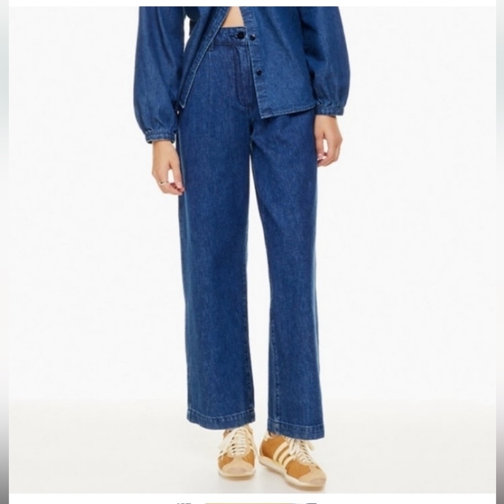 Aritzia Wilfred Free jeans high rise pleated loose fit Jeans - Denim‎ Wide Leg